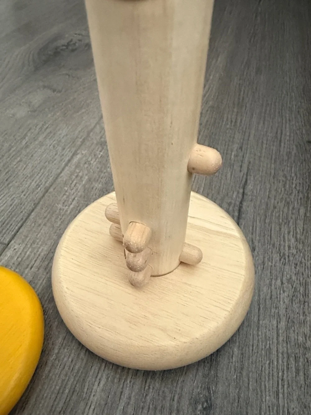 Wooden Stacking Ring Toy - Natural & Rainbow Colors